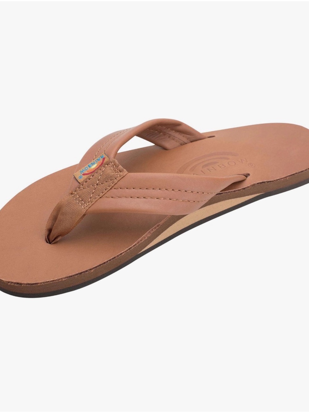 Rainbow Sandals Women's Single Layer Premier Leather - Tan/Brown XL 8.5-9.5